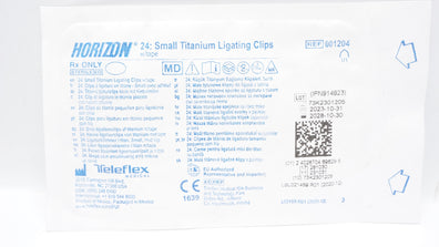 Teleflex 001204 Horizon 24 Small Titanium Clips with Tape